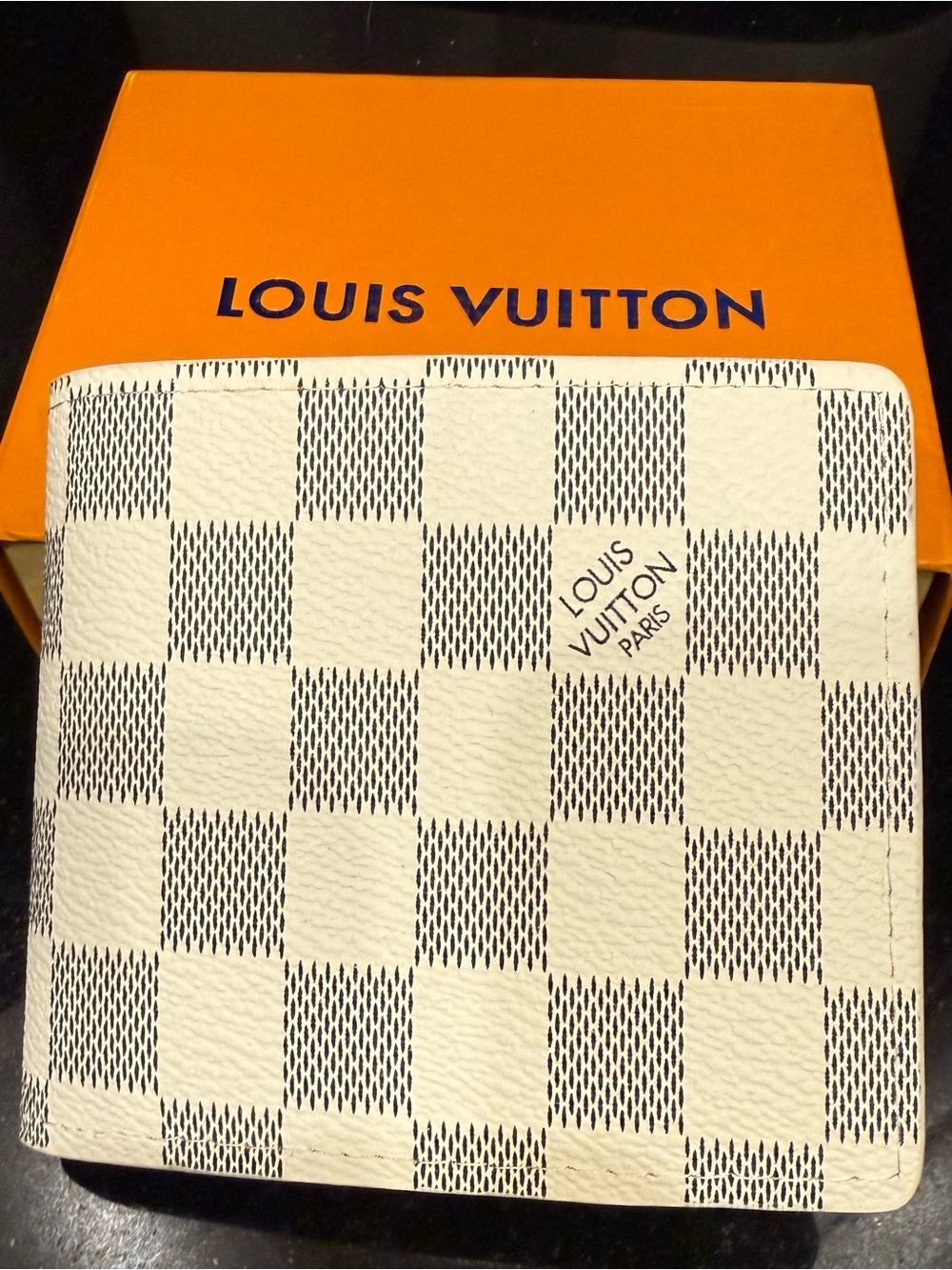 Louis Vuitton Tribute Customized Bifold Wallet | Cream/Black